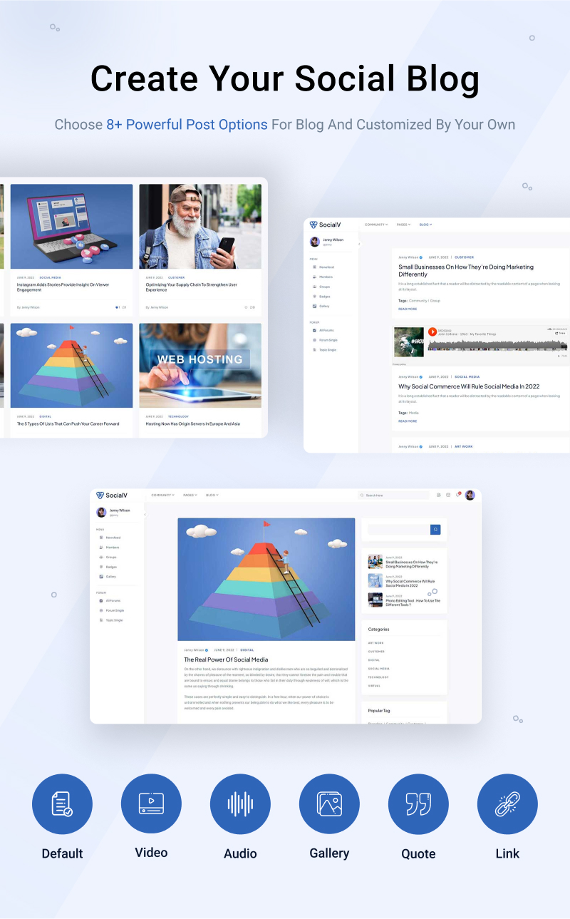Social Network Community BuddyPress Theme | SocialV | Iqonic Design