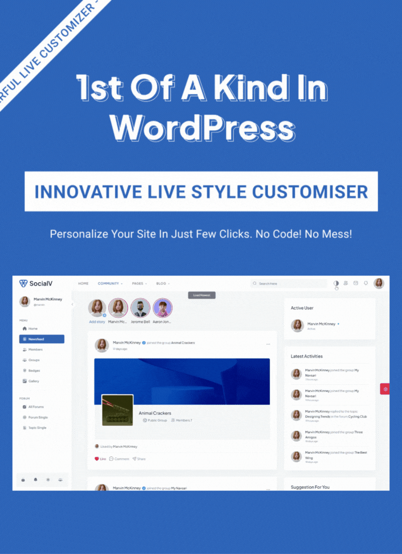 Social Network Community BuddyPress Theme | SocialV | Iqonic Design