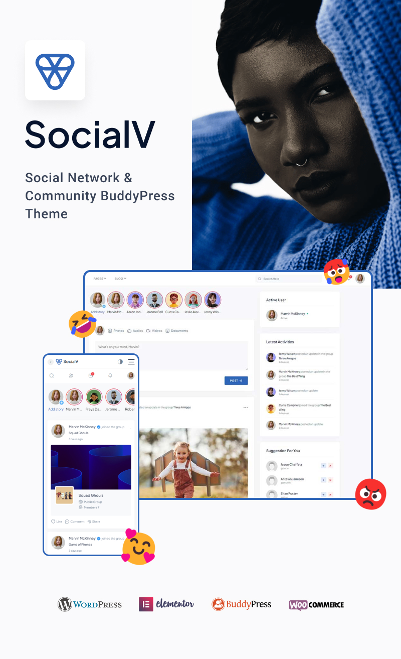 Social Network Community BuddyPress Theme | SocialV | Iqonic Design